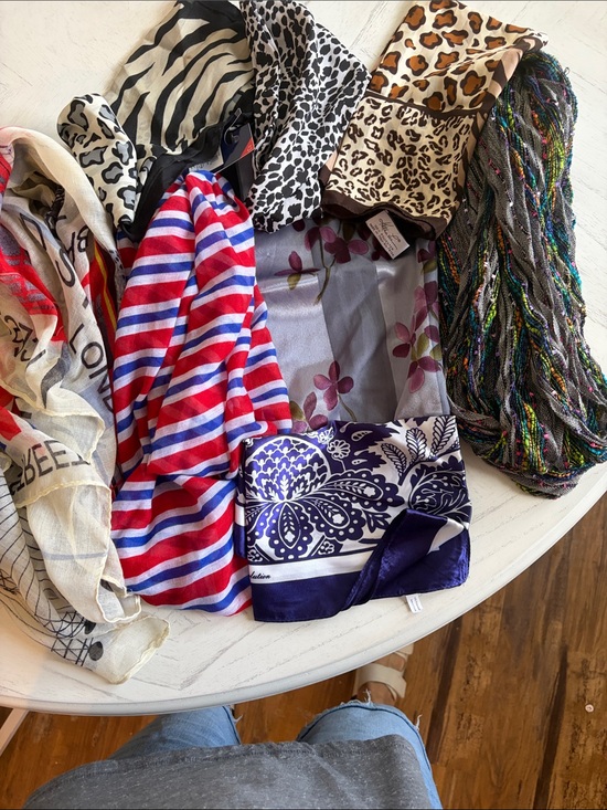 Accessories - Assorted Mixed Pattern Scarves - Stripes, Leopard, Floral & Beaded